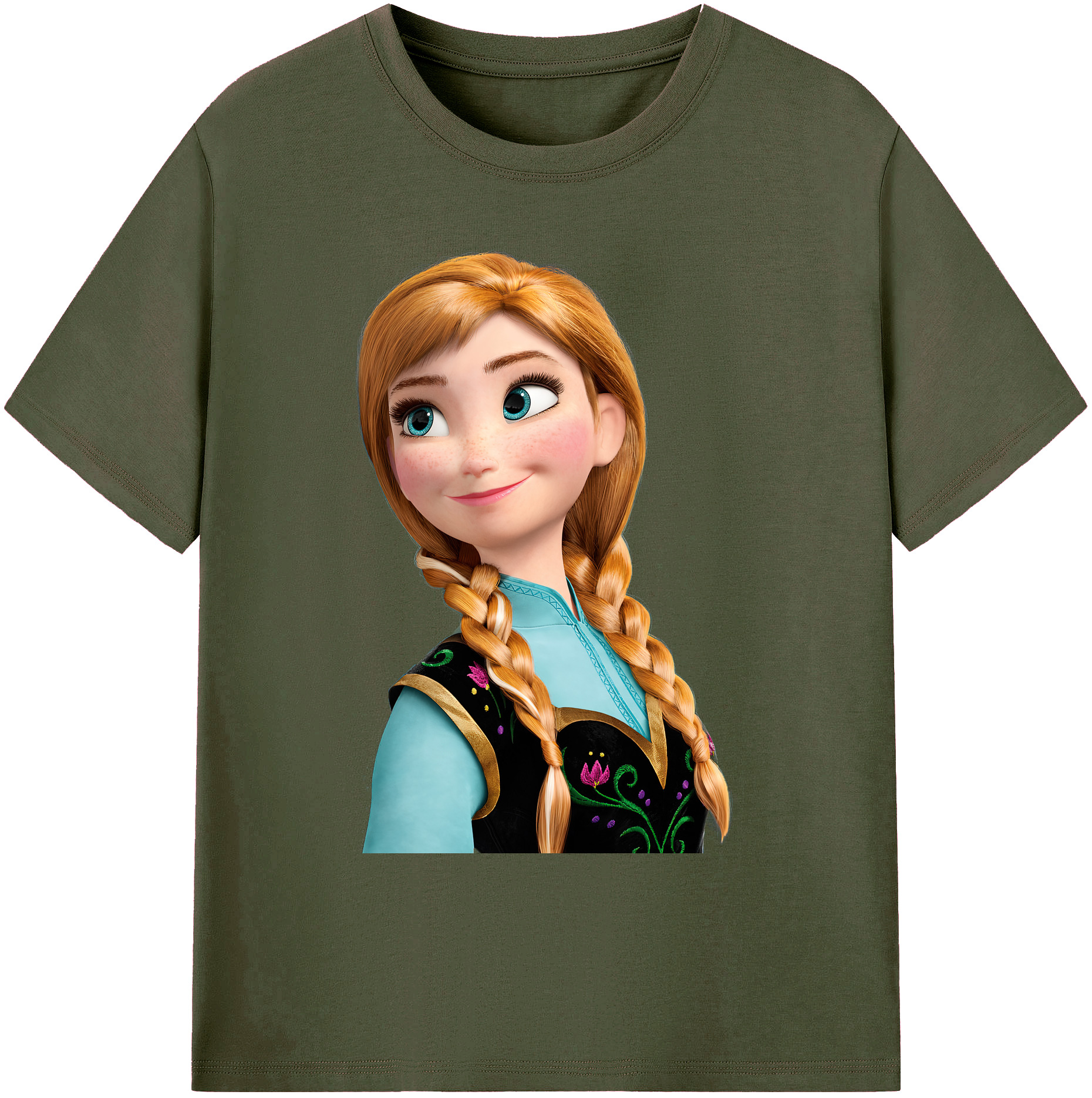 （画像用） アナと雪の女王 アンナ エルサ Frozen Anna Elsa 綿100％ メンズ半袖Tシャツ｜肌触りやわらか＆通気性
